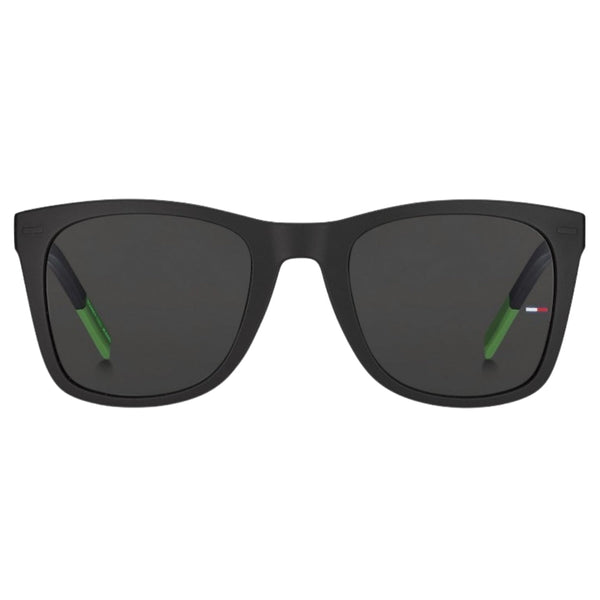 Tommy Hilfiger Black Lens Matte Black Green Sunglasses One Size